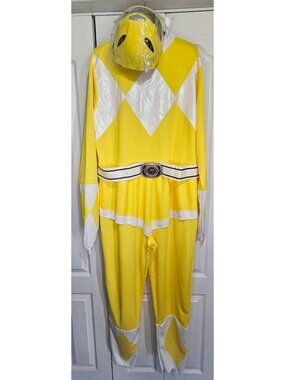 Yellow Power Ranger Costume Women's Plus XL 18-20 Saban 90s Retro Mask Disguise